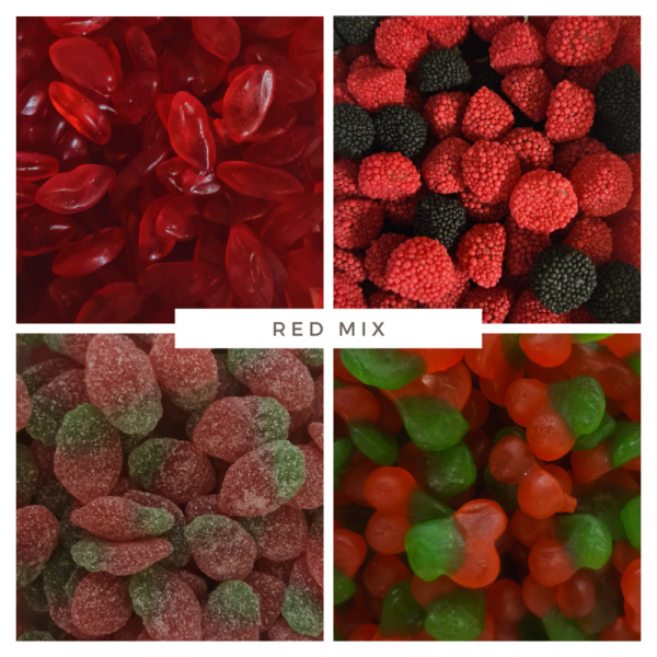 Red Coloured Pick & Mix Sweets Foil Pouch 500g